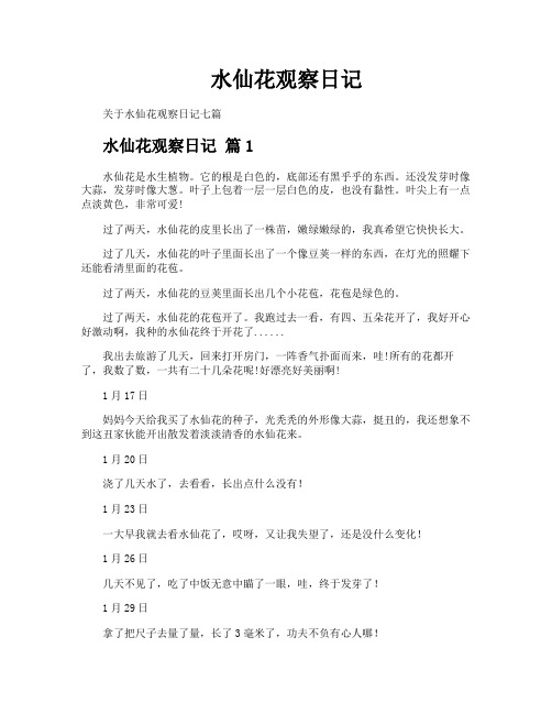 水仙花观察日记