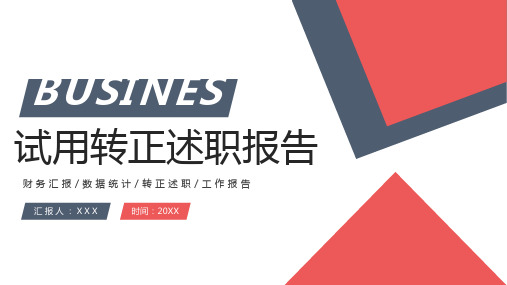 简约试用期转正述职报告PPT模板