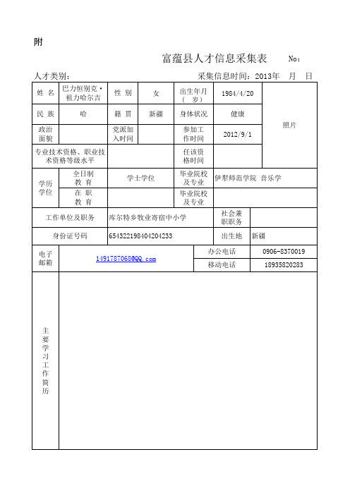 人才资源信息统计表教育.xls110