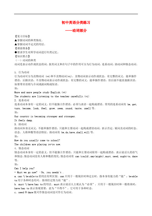 动词用法详解  全国通用中考绝密资料