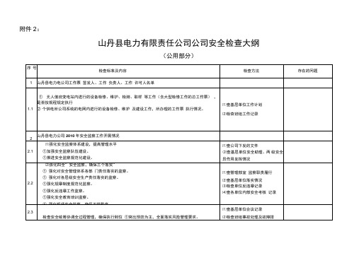 安全检查大纲