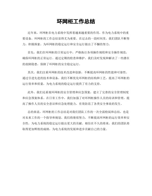 环网柜工作总结