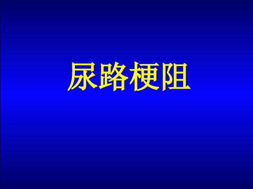 外科学课件：尿路梗阻-