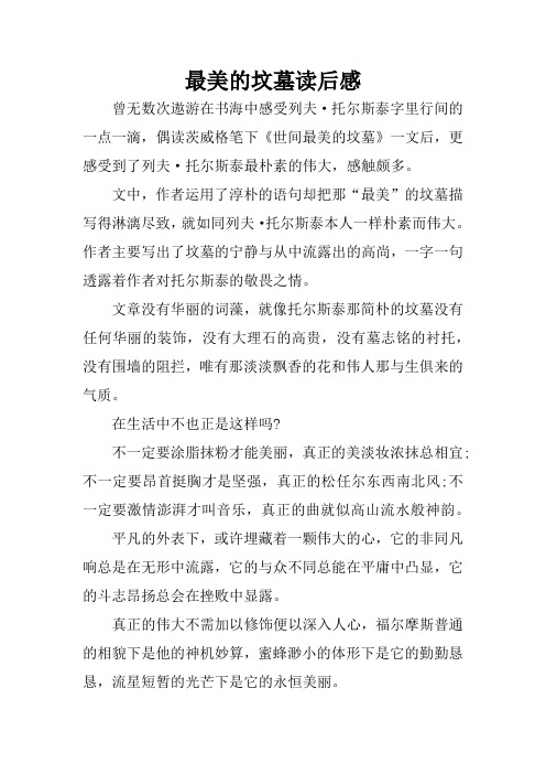 最美的坟墓读后感