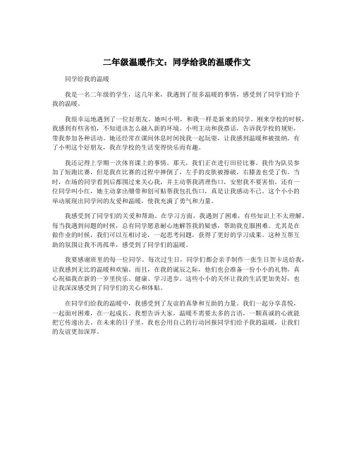 二年级温暖作文：同学给我的温暖作文
