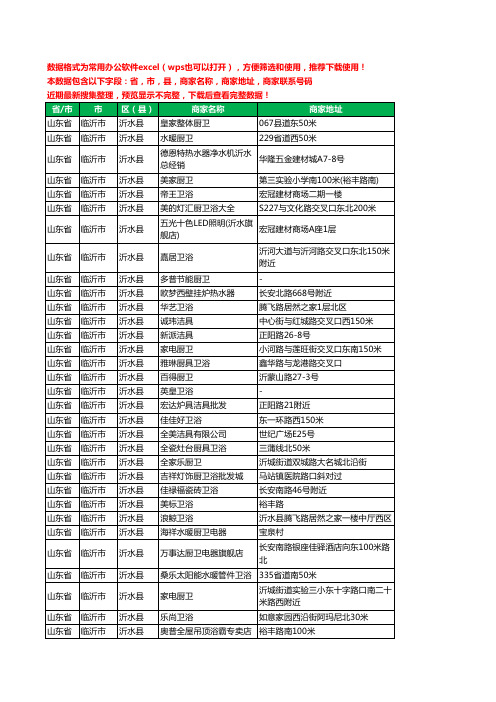 2020新版山东省临沂市沂水县卫浴工商企业公司商家名录名单黄页联系电话号码地址大全99家