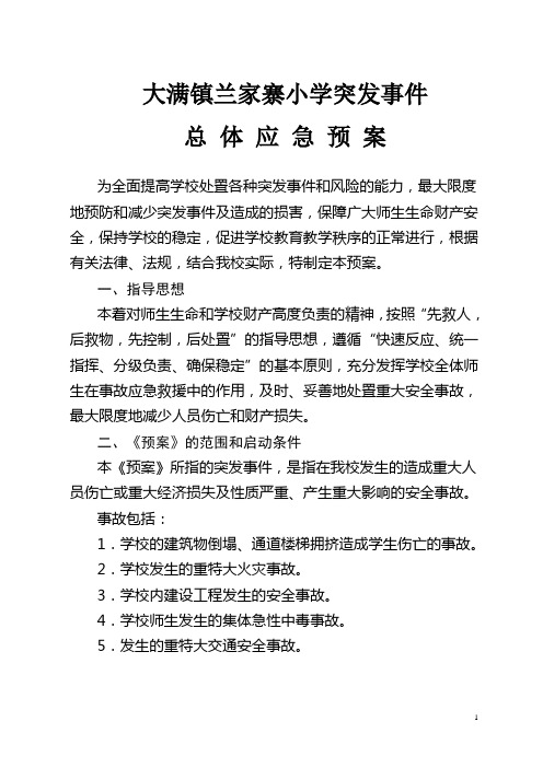大满镇兰家寨小学突发事件