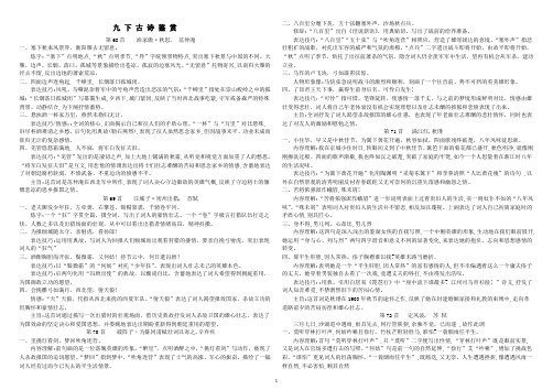 部编版九下古诗鉴赏(含课外古诗诵读篇目)
