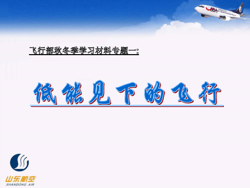飞行部秋冬季学习材料专题一：低能见下的飞行