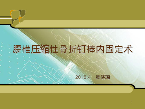 腰椎骨折钉棒内固定术PPT课件