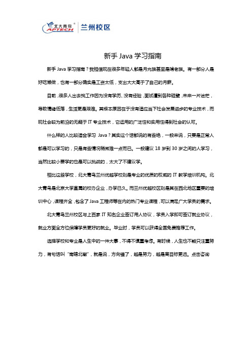 新手Java学习指南