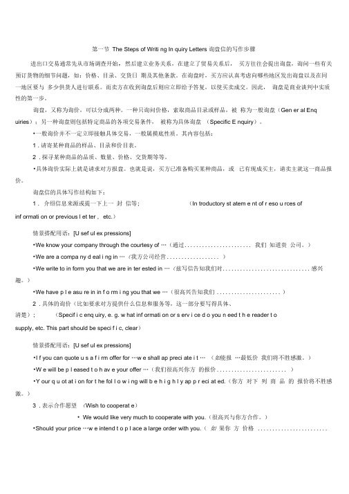询盘信的写作步骤