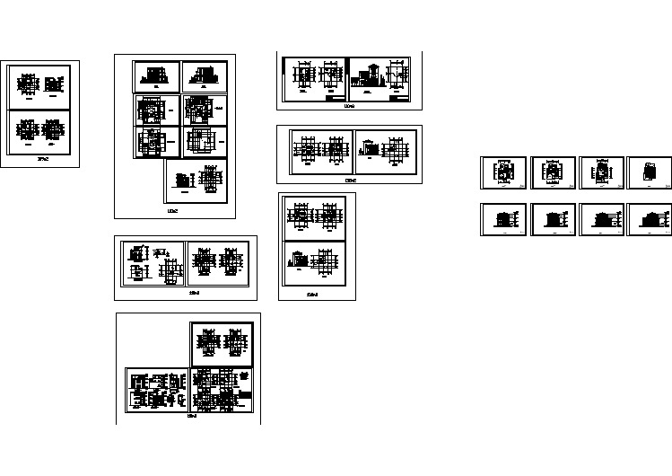 8套农村别墅设计cad施工图纸