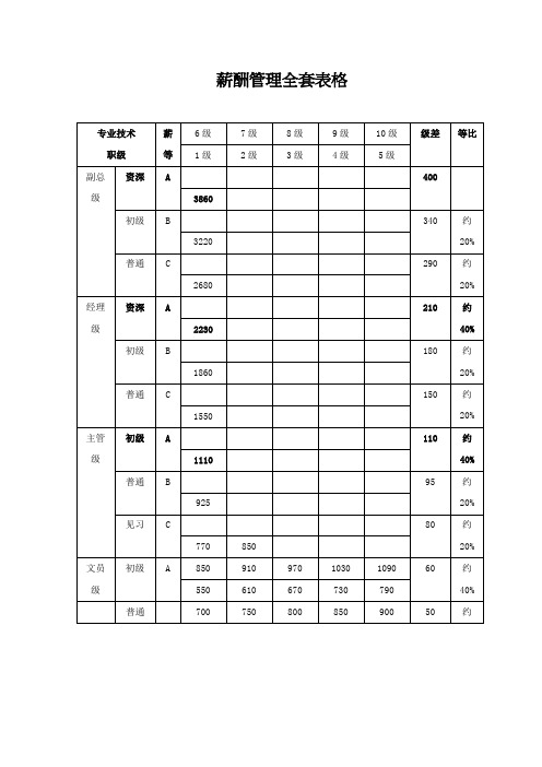薪酬管理全套表格