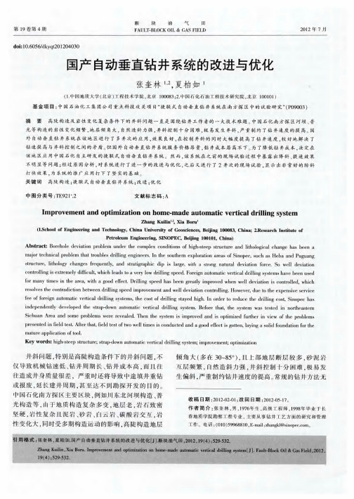 国产自动垂直钻井系统的改进与优化