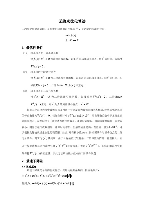 无约束优化算法--最速下降法