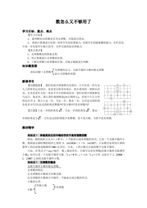 北师大八上数学数怎么又不够用了导学案