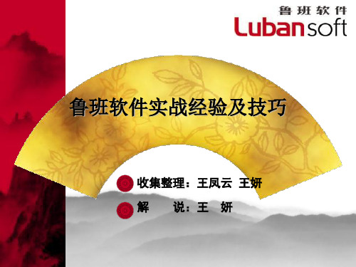 鲁班软件实战经验及的技巧