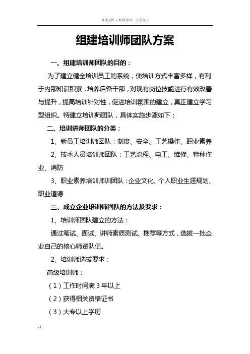 建立培训团队)