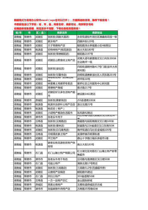 2020新版湖南省常德市土特产工商企业公司商家名录名单联系电话号码地址大全168家