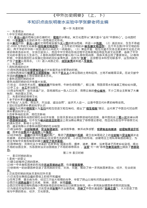 高中历史统编(2020)版中外历史纲要(全册)知识点提炼(完美版)