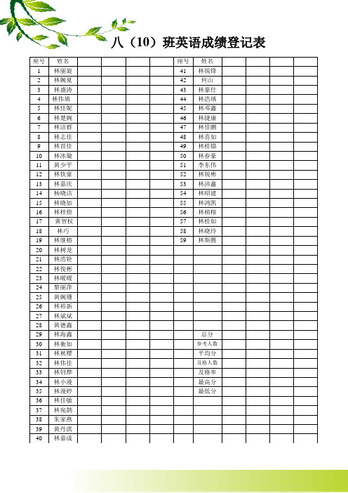 学生分数登记表