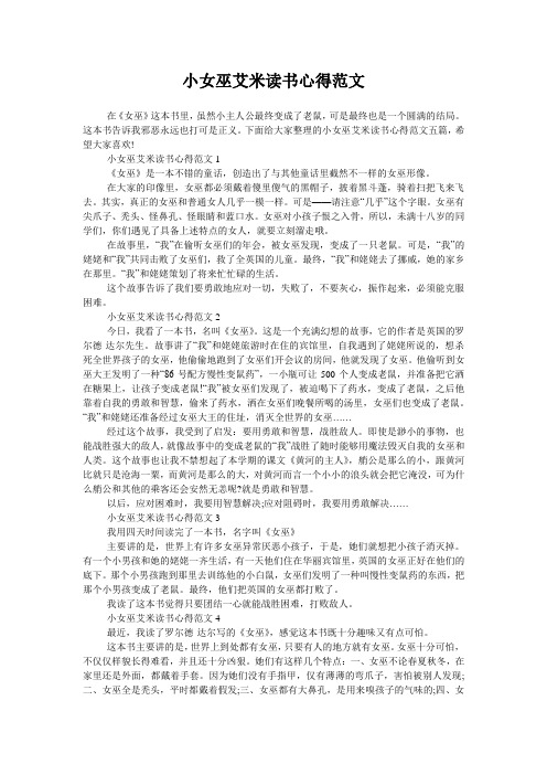 小女巫艾米读书心得范文