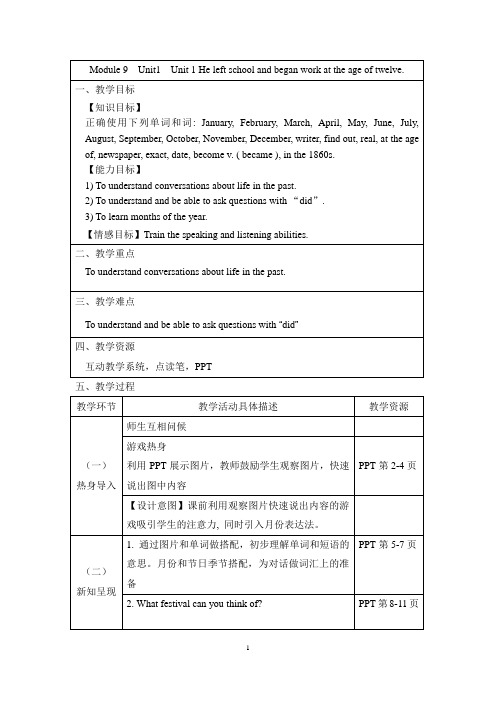 外研版英语七年级下册Module9 Unit1