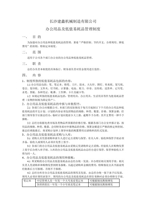 办公用品及低值易耗品管理