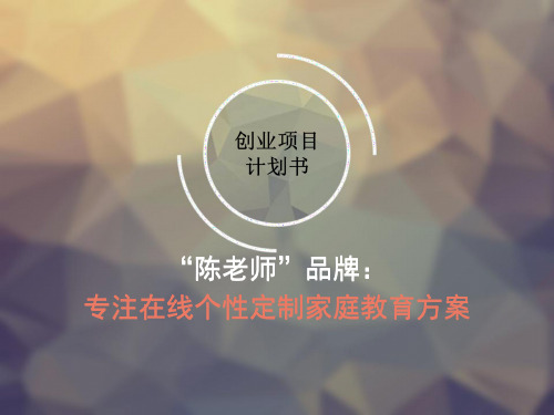 《定制家庭教育方案》商业计划书