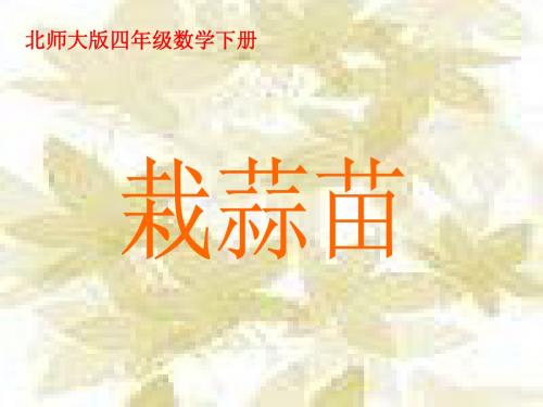 北师大版数学第七册《栽蒜苗》PPT课件之一