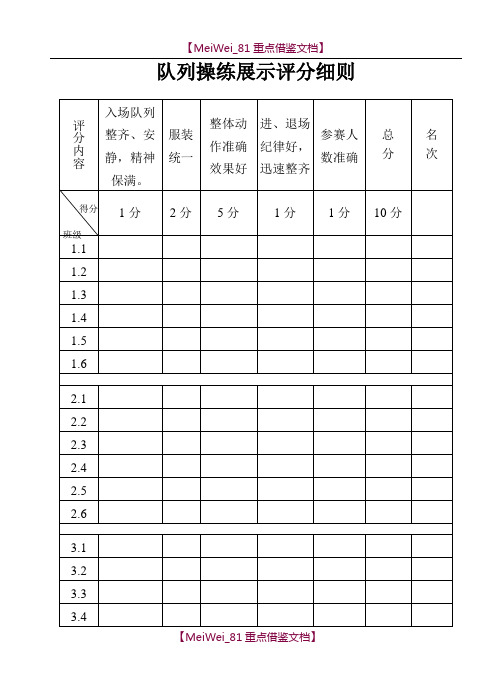 【8A版】队列队形比赛评分细则