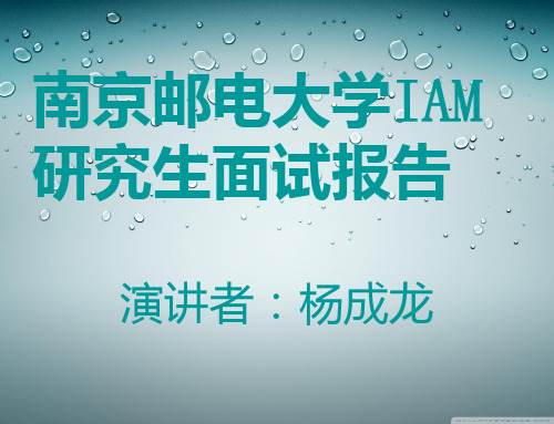南京邮电大学IAM研究生面试报告.ppt
