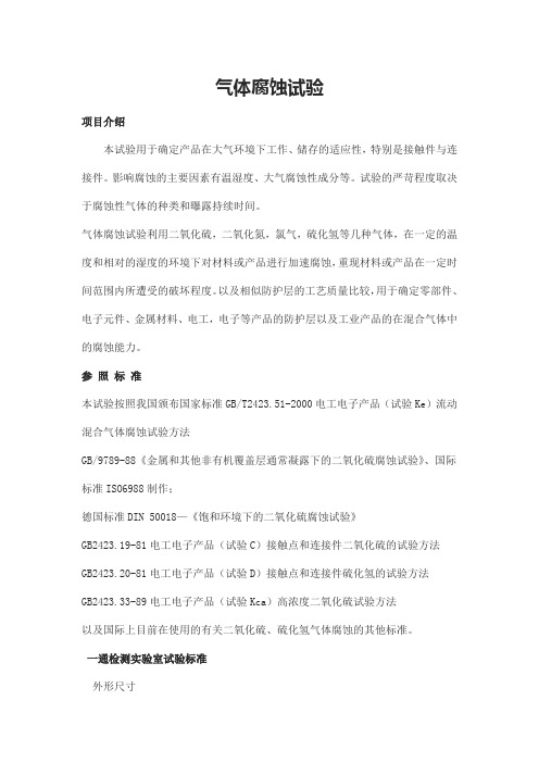 气体腐蚀试验