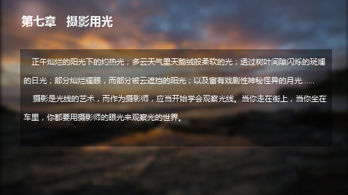 摄影摄像7摄影用光PPT课件