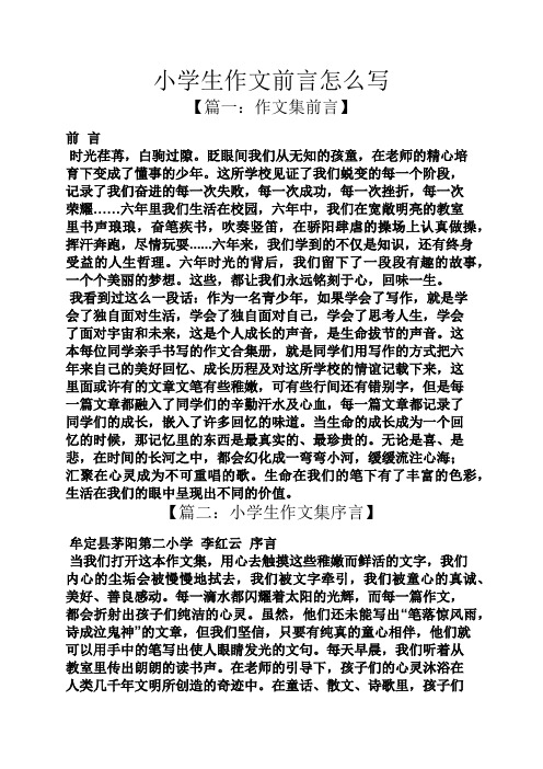 六年级作文之小学生作文前言怎么写