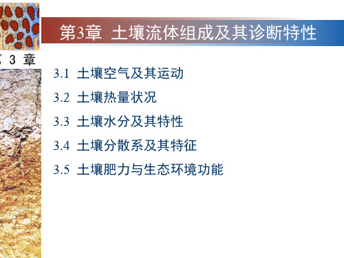 土壤与生物地理 第3章 土壤流体组成及其诊断特性