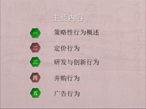 产业组织的策略性行为-PPT精选