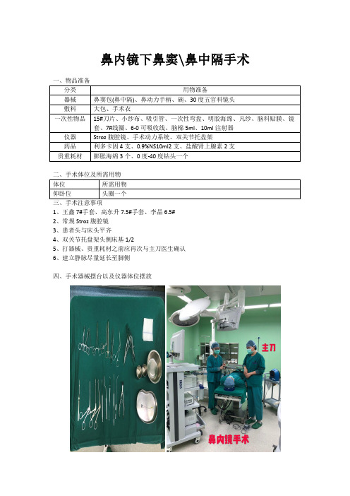 鼻内镜下鼻窦鼻中隔手术