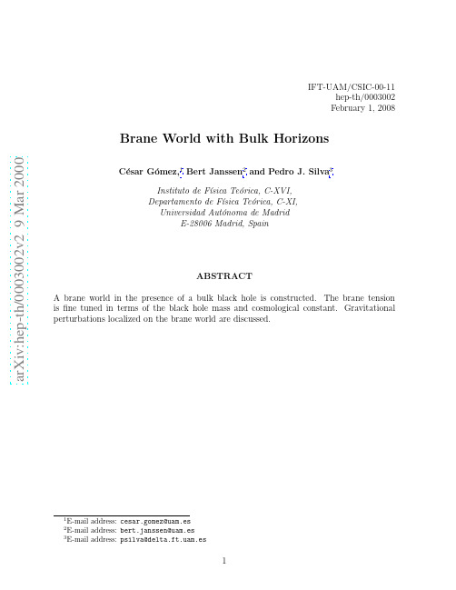 Brane World with Bulk Horizons