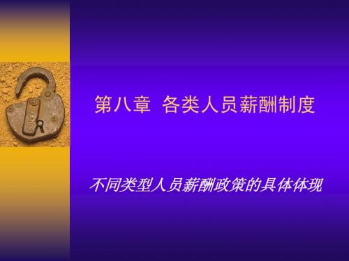 第八章  各类人员薪酬制度