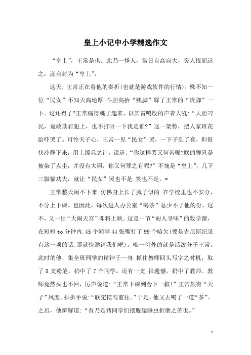 皇上小记中小学精选作文