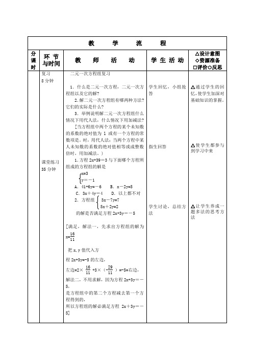 二元一次方程组复习教案33