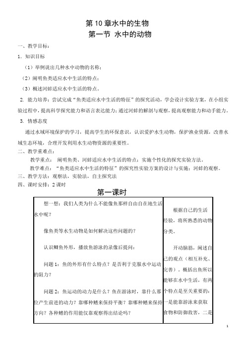 水中的生物教案