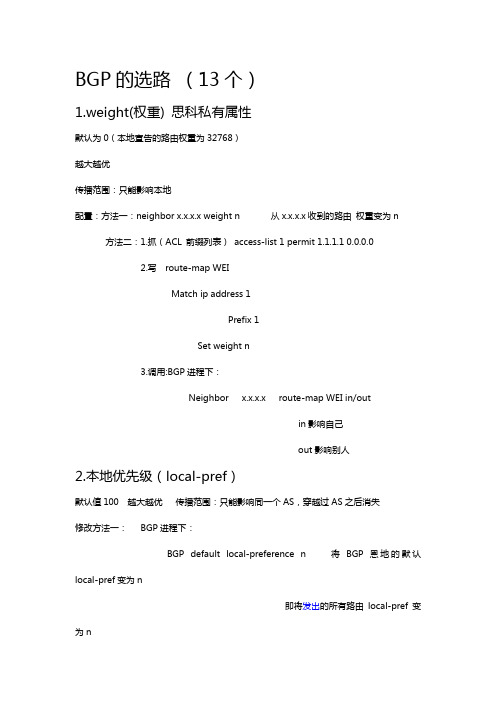 BGP选路