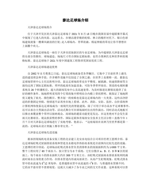泰达足球场介绍