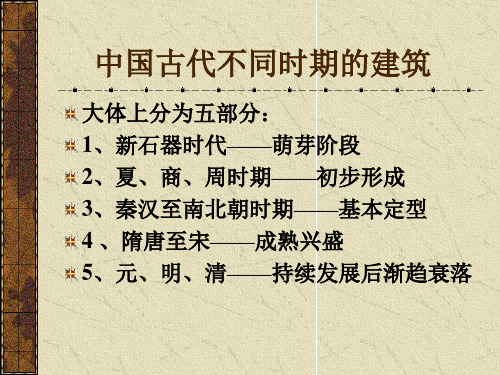 中国古代不同时期的建筑