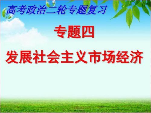 2017届二轮专题四-发展社会主义市场经济概要1讲解