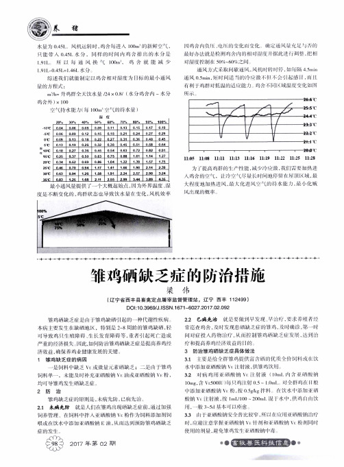 雏鸡硒缺乏症的防治措施