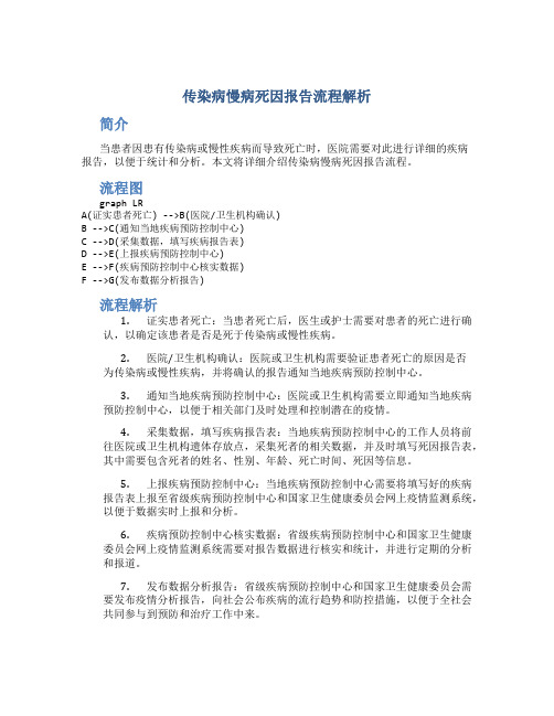 传染病慢病死因报告流程解析图文